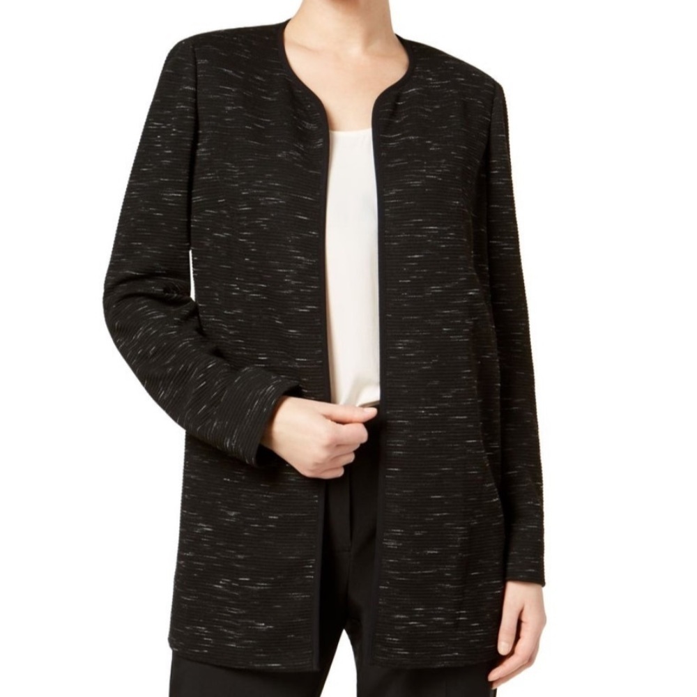 Nine West black space dyed open texture jacket 6